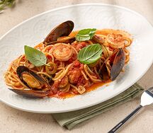 Спагетти с морепродуктами 