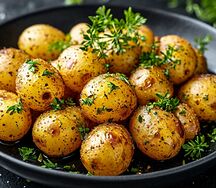 Картофель беби с чесноком и зеленью