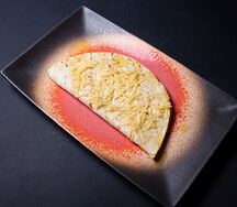 Кыстыбый с говяжьим языком и сыром грана падано 