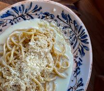 Сливочное спагетти с сыром