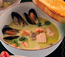 Норвежский суп с морепродуктами 