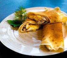 Блины с курицей и сыром