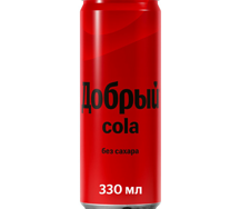 Напиток Добрый Кола без сахара сильногазированный 0.33 л