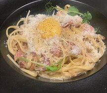 Карбонара с копченым беконом