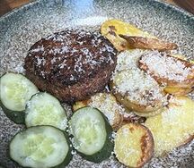 Котлета Горячий цех с картофелем из печи