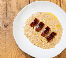 Трюфельное ризотто с угрём унаги