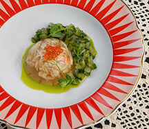 Заливное из краба в стерляжьем бульоне