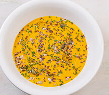 Тыквенный суп со страчателлой 