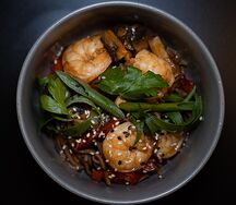 Лапша с креветками