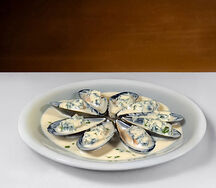 Мидии в сливочном соусе с сыром горгонзола