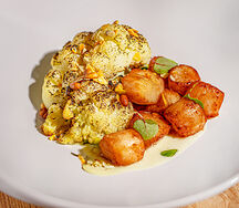 Гребешки, кокосовый крем, цветная капуста