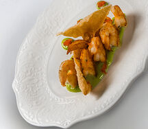 Тигровые креветки с соусом васаби 