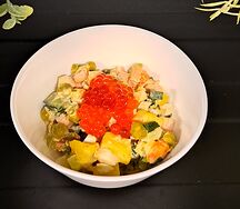 Оливье с красной икрой