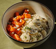 Рисовая каша с тыквой на кокосовом молоке