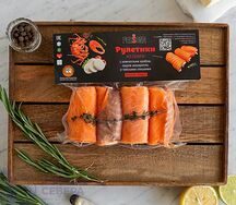 Рулетики из семги с камчатским крабом