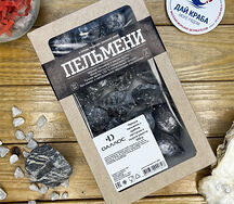 Пельмени черные с крабом и палтусом