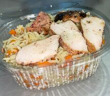 Плов по-узбекски с куриным шашлыком