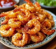 Жареные креветки с кисло-сладким соусом 