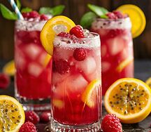 Домашний лимонад Малина-маракуйя 