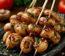 Шампиньоны на мангале