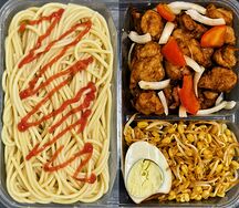 Паста с курицей и грибами