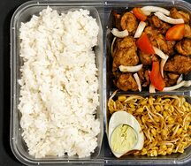 Курица с грибами и с рисом