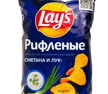 Чипсы Lay's Рифлёные Сметана-Лук