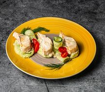 Треска с пюре из шпината и картофеля, 270 г