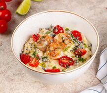 Каша кукурузная с креветками