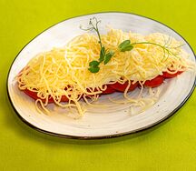 Томаты с чесноком и сыром 
