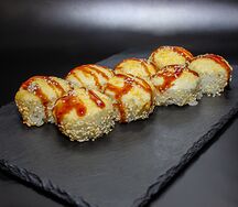 Запечённые роллы с крабом 