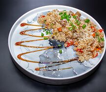 Рис чесночный с телятиной 