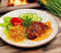 Стейк из свиной корейки на углях