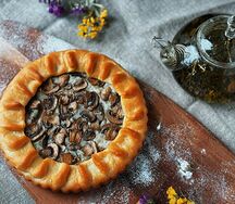Пирог постный с картофелем и грибами