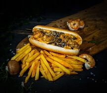 Бутерброд том ям с креветкой