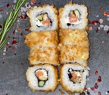 Жареный с Угрем и лососем