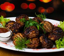 Шампиньоны на мангале