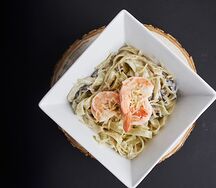 Феттуччине с креветками