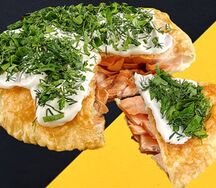 Чебурек-пирог с красной рыбой