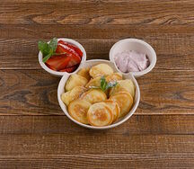 Мини-оладушки с клубничным кремом