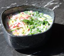 Окрошка с колбасой
