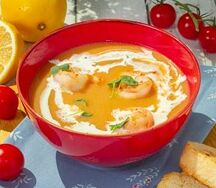 Биск с тигровыми креветками