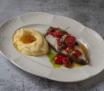 Палтус с картофельным кремом