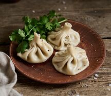 Хинкали сливочные с грибами