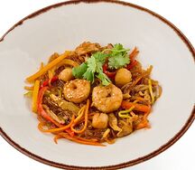 Фунчоза с морским гребешком