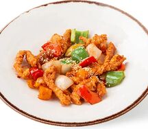 Жаркое по-китайски с курицей в кисло-сладком соусе