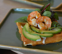 Сырная вафля с креветкой