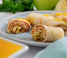 Блинчики с яблоками фламбе