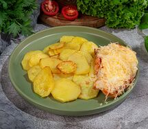 Цыпленок по-французски с запеченным картофелем