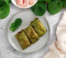 Шпинатные блинчики с мясом